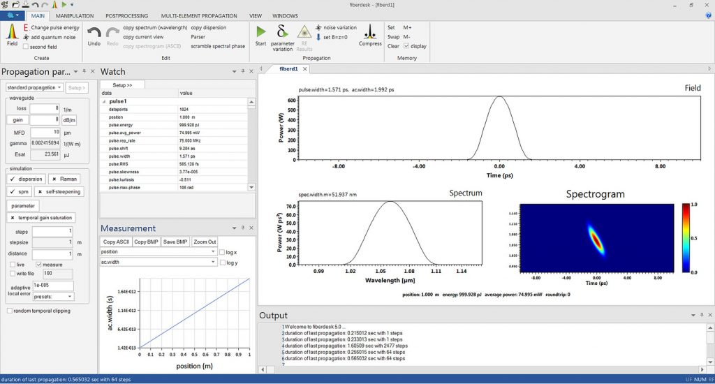 线性和非线性脉冲传输软件Fiberdesk